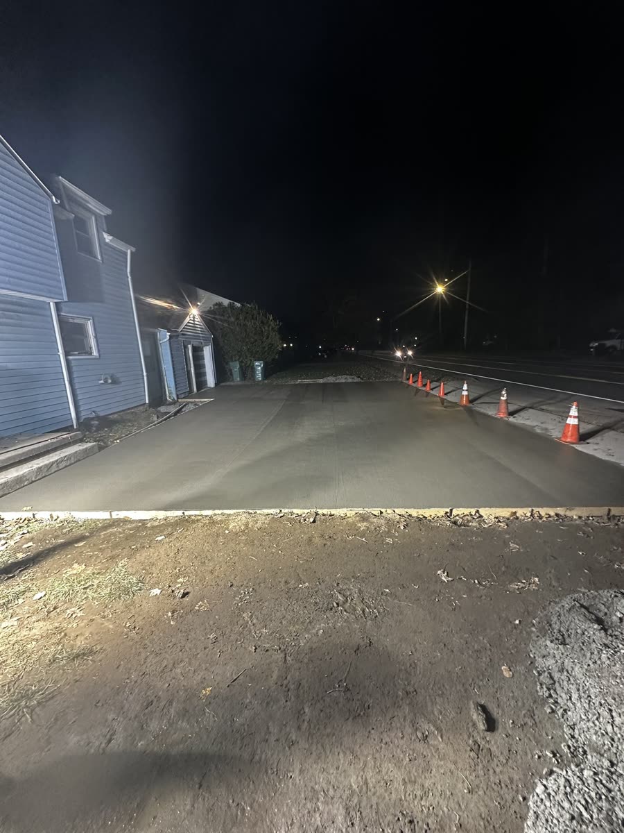 Completed reinforced concrete driveway — Keystone Masonry Rochester NY